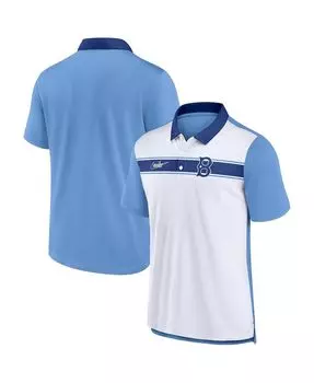 Мужская бело-голубая рубашка-поло в полоску Brooklyn Dodgers Cooperstown Collection Nike