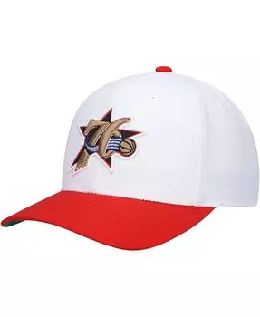 Мужская бело-красная кепка Philadelphia 76ers Hardwood Classics Core 2-Tone 2.0 Pro Snapback Mitchell & Ness