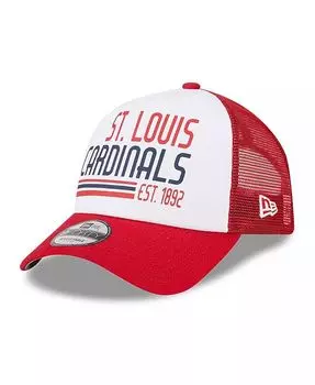 Мужская бело-красная регулируемая кепка St. Louis Cardinals с А-образной рамой Trucker 9FORTY New Era, белый