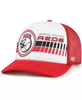 Мужская бело-красная регулируемая шапка Cincinnati Reds 2024 Spring Training Foam Trucker '47 Brand, белый