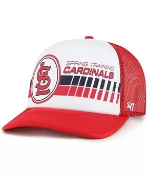 Мужская бело-красная регулируемая шапка St. Louis Cardinals 2024 Spring Training Foam Trucker '47 Brand, белый