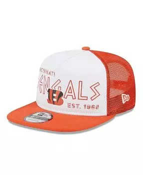Мужская бело-оранжевая кепка Cincinnati Bengals Banger 9FIFTY Trucker Snapback New Era, белый