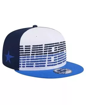 Мужская бело-синяя кепка Snapback Dallas Mavericks Throwback Gradient Tech Font 9fifty New Era, белый
