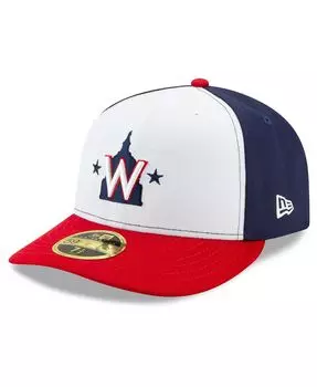 Мужская бело-темно-синяя бейсболка Washington Nationals Alternate 2020 Authentic Collection Низкопрофильная приталенная шляпа для поля New Era