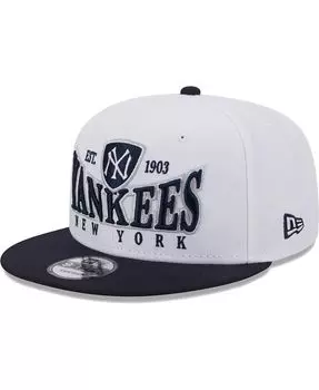 Мужская бело-темно-синяя кепка New York Yankees Crest 9FIFTY Snapback New Era