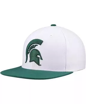 Мужская бело-зеленая кепка Michigan State Spartans 2-Tone 2.0 Snapback Mitchell & Ness, белый