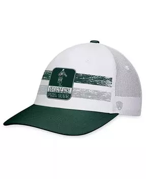 Мужская бело-зеленая кепка с выцветанием в стиле ретро Michigan State Spartans Snapback Top Of The World, белый