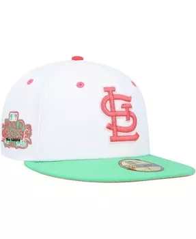 Мужская бело-зеленая шляпа St. Louis Cardinals World Series 2011 Watermelon Lolli 59Fifty. New Era