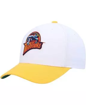 Мужская бело-золотая кепка Golden State Warriors Hardwood Classics Core 2-Tone 2.0 Pro Snapback Mitchell & Ness