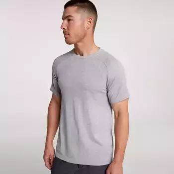 Мужская бесшовная футболка с короткими рукавами VRST Circuit, цвет Silver Shadow/Pure White