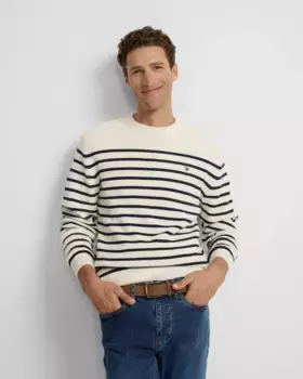 Мужская бежевая майка в морскую полоску Silbon, бежевый