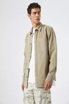 Мужская бежевая рубашка Koton, бежевый