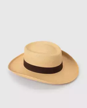 Мужская бежевая шапка Paanamania с лентой Panamania Hats, бежевый