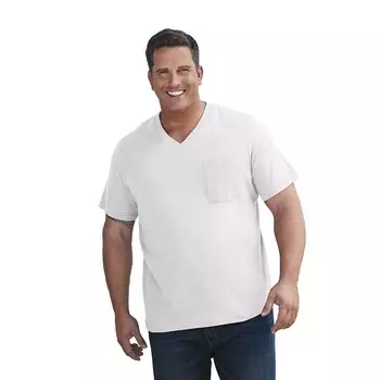 Мужская безусадочная легкая футболка Kingsize с карманами и v-образным вырезом Big & Tall KingSize, белый