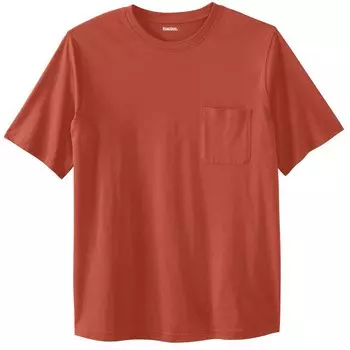 Мужская безусадочная легкая футболка с круглым вырезом Kingsize Big & Tall с круглым вырезом KingSize, цвет Brick