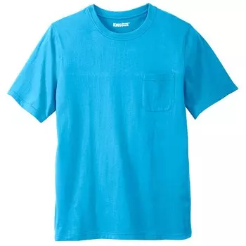 Мужская безусадочная легкая футболка с круглым вырезом Kingsize Big & Tall с круглым вырезом KingSize, цвет Electric Turquoise