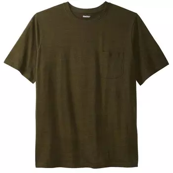 Мужская безусадочная легкая футболка с круглым вырезом Kingsize Big & Tall с круглым вырезом KingSize, цвет Hunter Marl