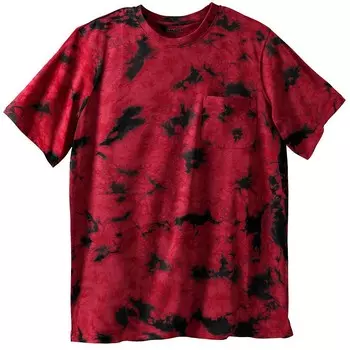 Мужская безусадочная легкая футболка с круглым вырезом Kingsize Big & Tall с круглым вырезом KingSize, цвет Red Marble