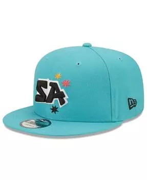 Мужская бирюзовая бейсболка San Antonio Spurs City Edition 2022/23, официальная регулируемая бейсболка Snapback 9FIFTY New Era