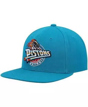 Мужская бирюзовая кепка Snapback Detroit Pistons Hardwood Classics Team Ground 2.0 Mitchell & Ness
