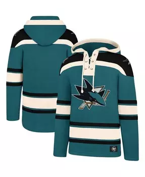 Мужская бирюзово-черная худи san jose sharks superior lacer pullover '47 Brand, мульти