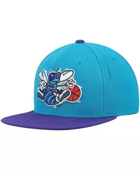 Мужская бирюзово-фиолетовая кепка Charlotte Hornets Hardwood Classics Team Two-Tone 2.0 Snapback Mitchell & Ness