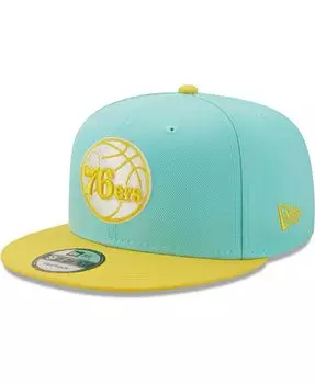 Мужская бирюзово-желтая шляпа Philadelphia 76Ers Color Pack 9Fifty Snapback New Era