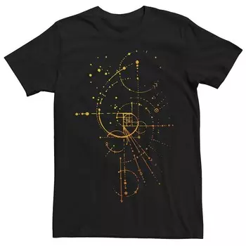 Мужская блестящая футболка с рисунком Golden Ratio Licensed Character, черный