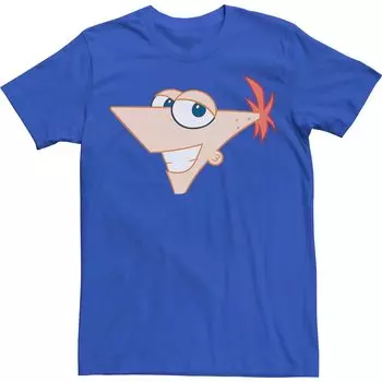 Мужская большая футболка с изображением Финеса и Ферба Disney Phineas Face Licensed Character