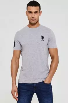 Мужская большая футболка U.S. Polo Assn, серый