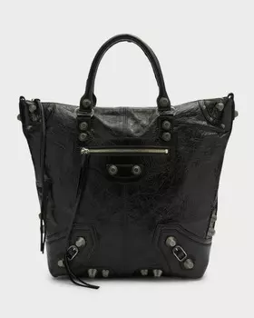 Мужская большая кожаная сумка Le Cagole среднего размера Balenciaga