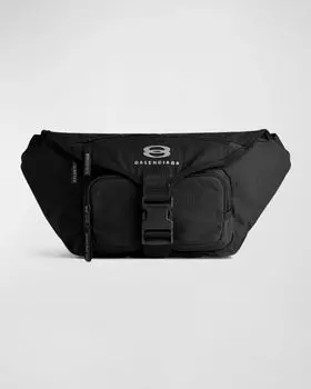 Мужская большая поясная сумка Unity из нейлона Balenciaga, цвет 1000 Black