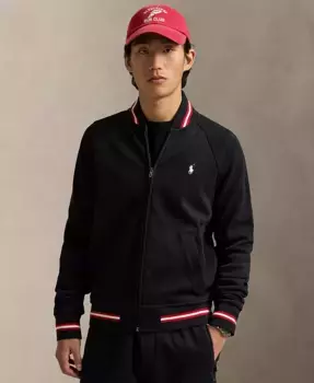 Мужская бомбер из двойного трикотажа Polo Ralph Lauren, черный
