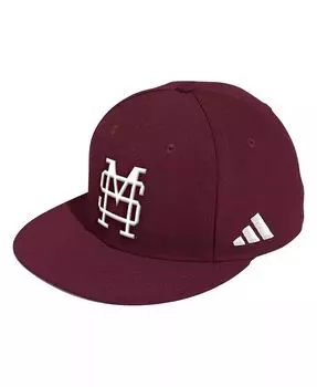 Мужская бордовая бейсбольная бейсболка Mississippi State Bulldogs Adidas, красный