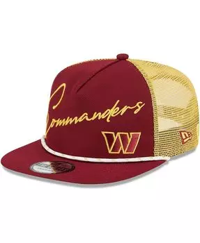 Мужская бордовая бейсболка Washington Commanders Script Logo Golfer 9FIFTY Snapback New Era