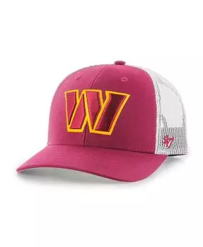 Мужская бордовая, белая кепка Washington Commanders Trucker Snapback '47 Brand