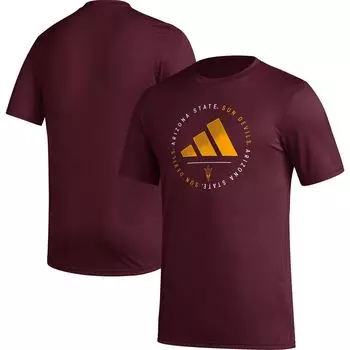 Мужская бордовая футболка Arizona State Sun Devils в полоску перед игрой adidas