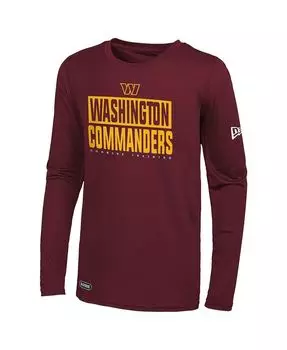 Мужская бордовая футболка с длинным рукавом washington commanders combine authentic offsides New Era