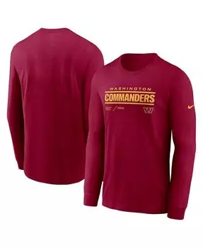 Мужская бордовая футболка с длинным рукавом washington commanders infograph lock up performance Nike