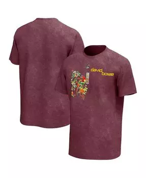 Мужская бордовая футболка с графическим рисунком David Bowie The Serious Moonlight Tour Philcos, красный