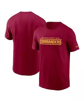 Мужская бордовая футболка с надписью washington commanders Nike