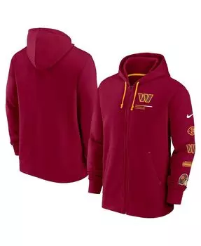 Мужская бордовая худи washington commanders surrey с молнией во всю длину Nike