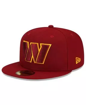 Мужская бордовая приталенная шляпа Washington Commanders Team Basic 59FIFTY New Era