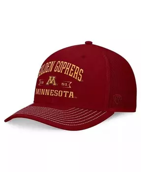 Мужская бордовая регулируемая кепка Minnesota Golden Gophers Carson Trucker Top Of The World, красный