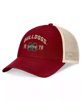Мужская бордовая регулируемая шляпа Mississippi State Bulldogs Heritage Waylon Trucker Top Of The World, красный