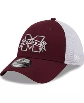 Мужская бордовая шляпа Mississippi State Bulldogs Evergreen Neo 39THIRTY Flex Hat New Era