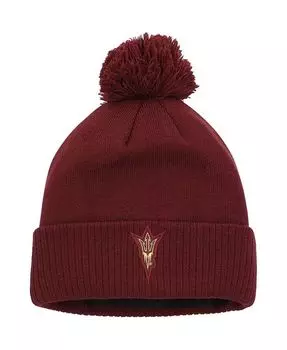 Мужская бордовая вязаная шапка Arizona State Sun Devils 2023 Sideline COLD DY с манжетами и помпоном Adidas, красный