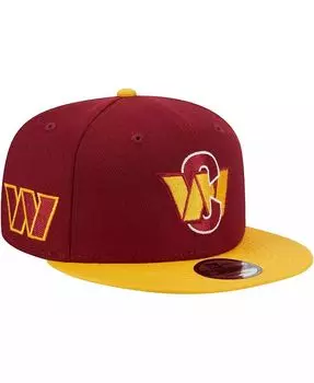 Мужская бордовая/золотая кепка Washington Commanders City Originals 9FIFTY Snapback New Era, красный