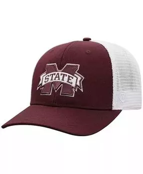 Мужская бордово-белая кепка Trucker Snapback Mississippi State Bulldogs Top Of The World, красный