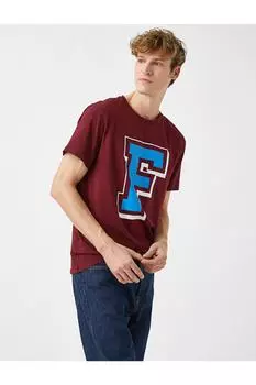 Мужская бордово-красная футболка Koton, бордовый